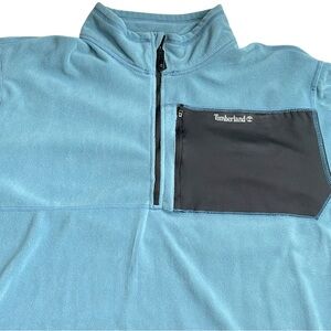 Timberland Fleece Pullover Mens XXL Blue Quarter Zip Outdoor Hiking Warm Active